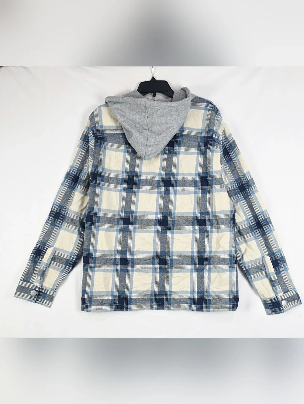 $119 True Religion Mens hooded flannel shirt
